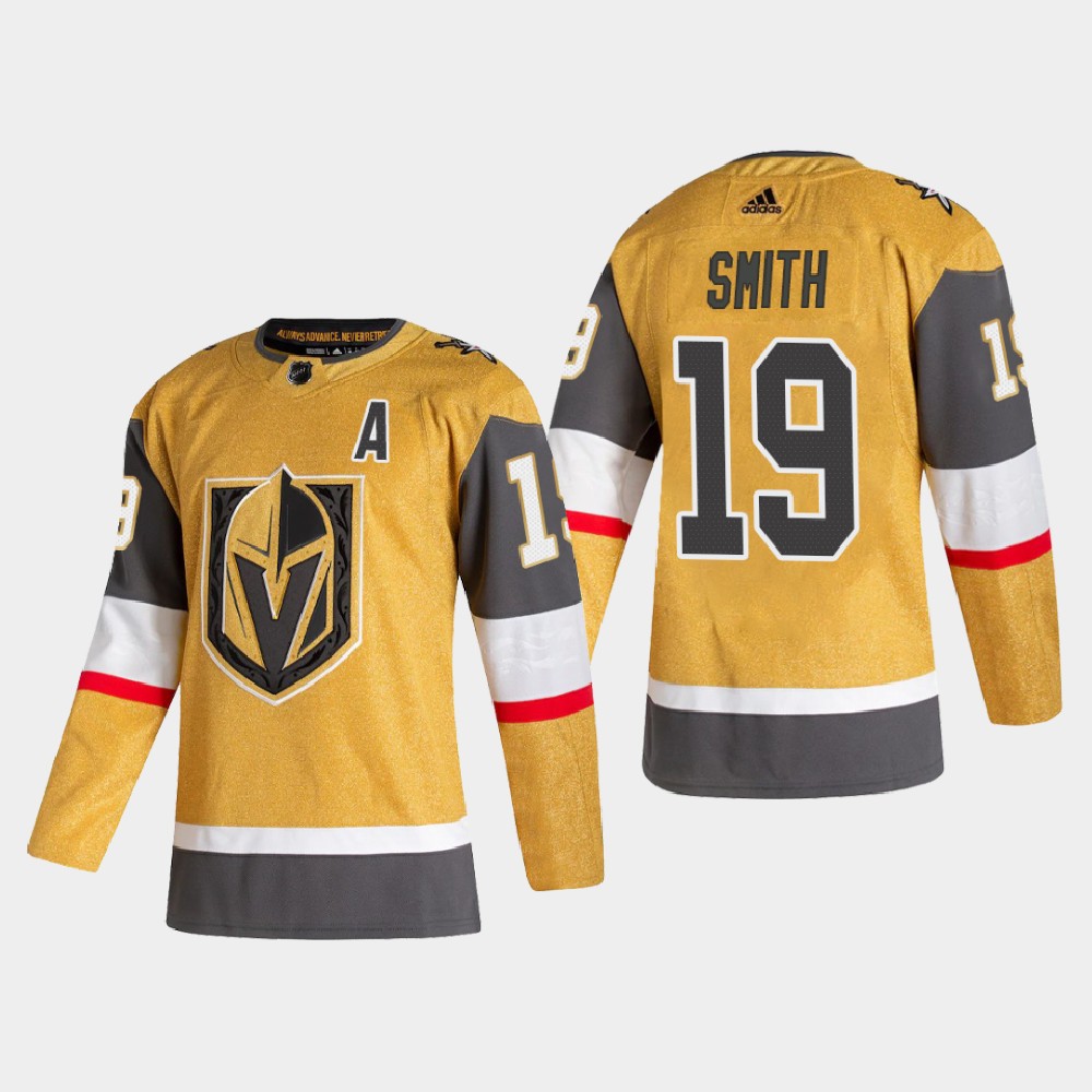 Vegas Golden Knights #19 Reilly Smith Men Adidas 2020 Authentic Player Alternate Stitched NHL Jersey Gold->more nhl jerseys->NHL Jersey
